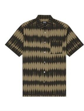 A.P.C. Chemisette Ross Button Down Shirt In Khaki Mens Small MSRP: $245 NWT